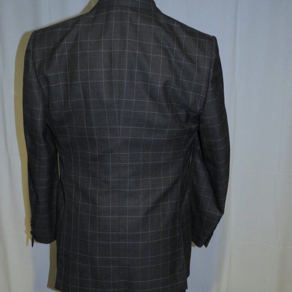 Tom Ford Fit Y O'Connor Current Gray Plaid Peak Lapel Two Button Suit 44R - Picture 11 of 16